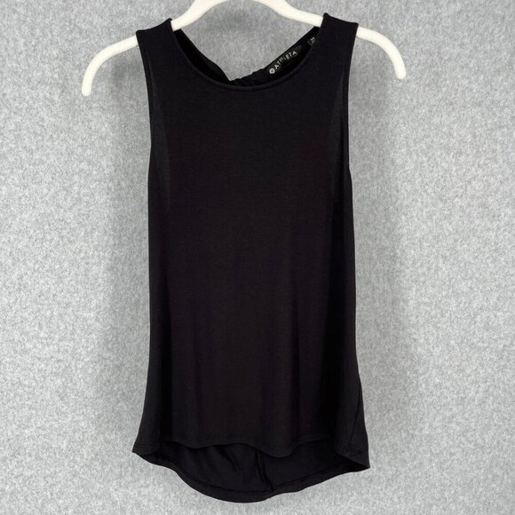 Athleta Cloudlight Twist Back Tank Top Size XS Black Soft Stretch Active Long - Picture 1 of 9